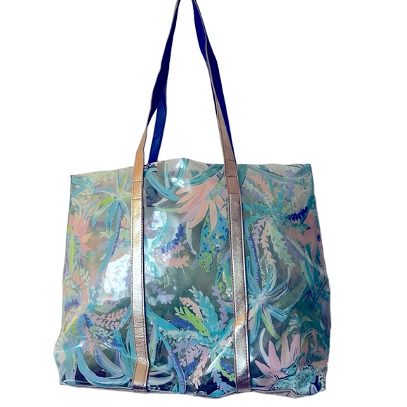 Lilly Pulitzer PVC Sweet Escape Print GWP Clear beach tote bag - Picture 7 of 16